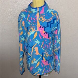 Chubbies Blue Multicolor Quarter Zip Sweater